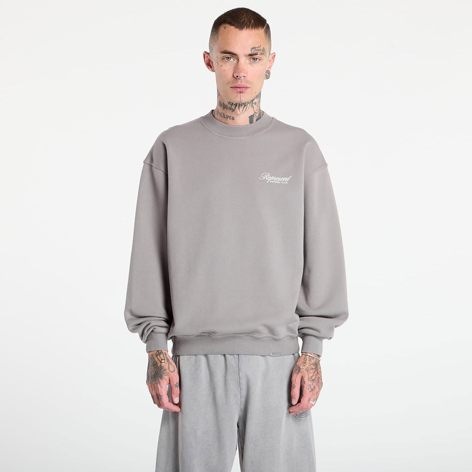 Pleteni pulover Represent Clo REPRESENT Owners Club Script Sweater Siva | OCM100007-46, 0