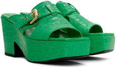 Modni dodatki BY FAR BY FAR Lenka Heeled Sandals Zelena | 22SSLNKSPGCCE, 3