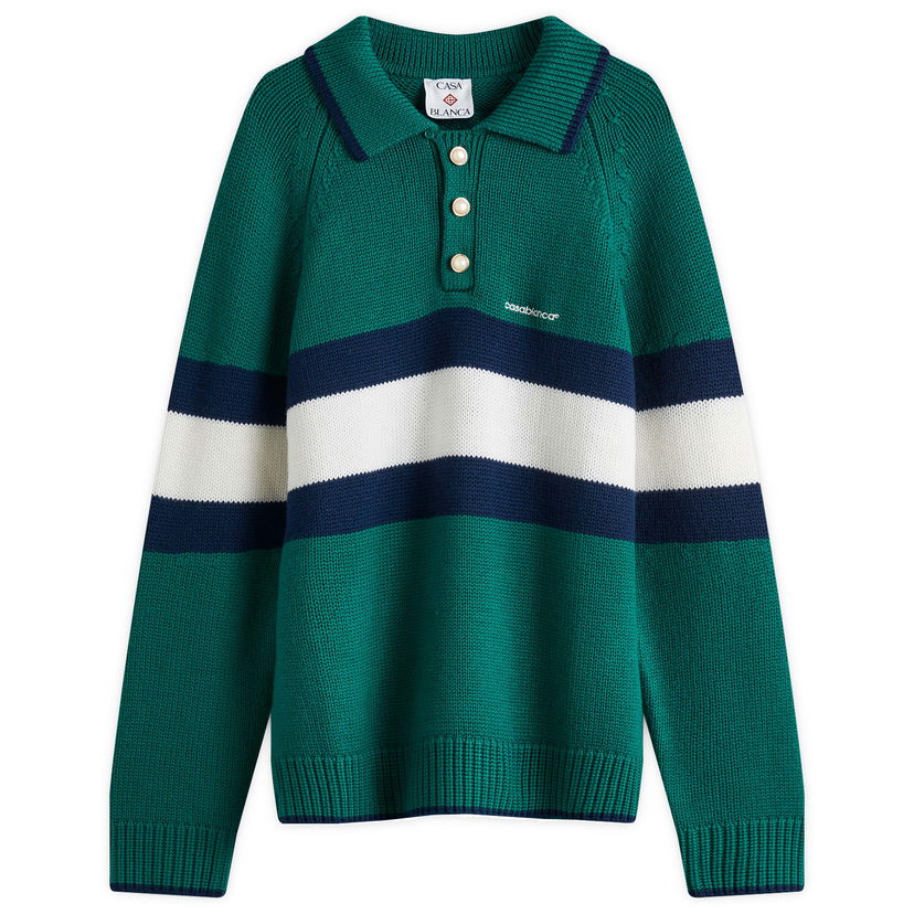 Polo majica Casablanca Color Block Polo Zelena | MPS25-KW-827-01