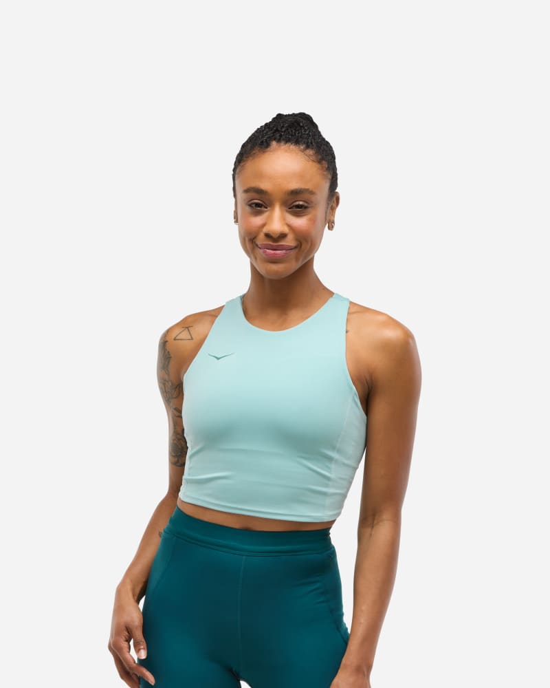 Majica brez rokavov Hoka One One Elaro Crop Bra, Size Small Turkizna | 1141760-DZY