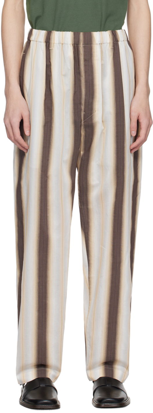 Hlače LEMAIRE Lemaire Relaxed Striped Trousers Rjava | PA1047 LF1259