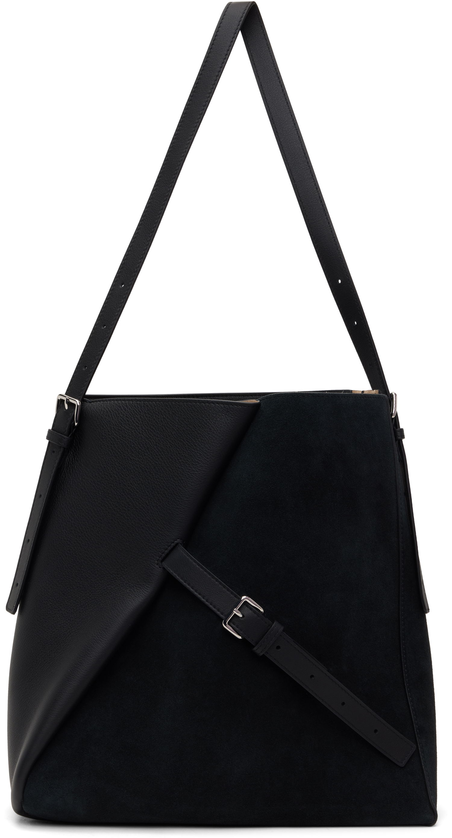Torba za čez ramo Marni Marni Reverse Leather and Suede Tote Črna | SBMP0190U2 P8199, 0