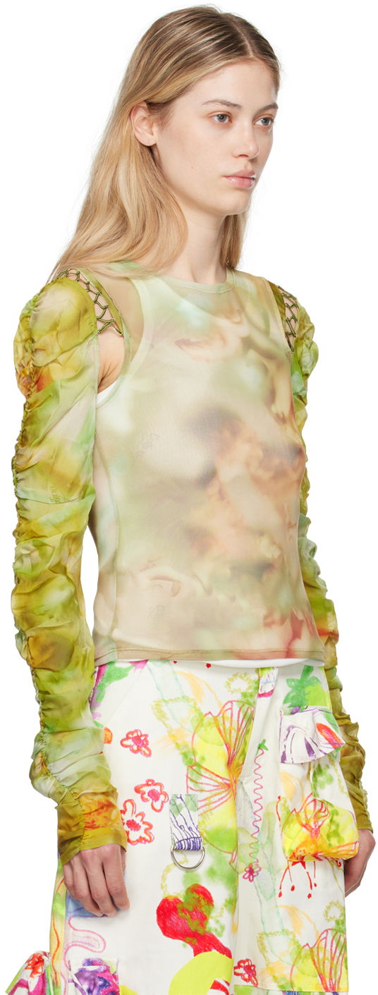 Majica brez rokavov Collina Strada Collina Strada Cardio Delilah Sheer Long Sleeve Blouse Zelena | XX3288, 1