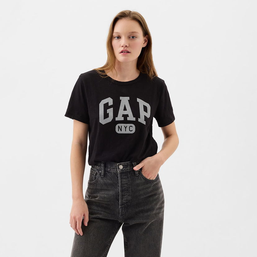 Majica GAP Logo Slub Tee Black Črna | 871344-05