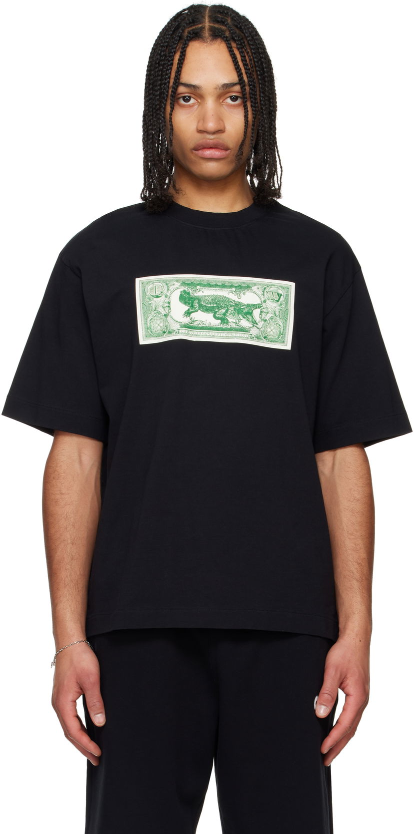 Majica Off-White Off-White Banknote Graphic T-Shirt Črna | OMAA120S25JER00C1058