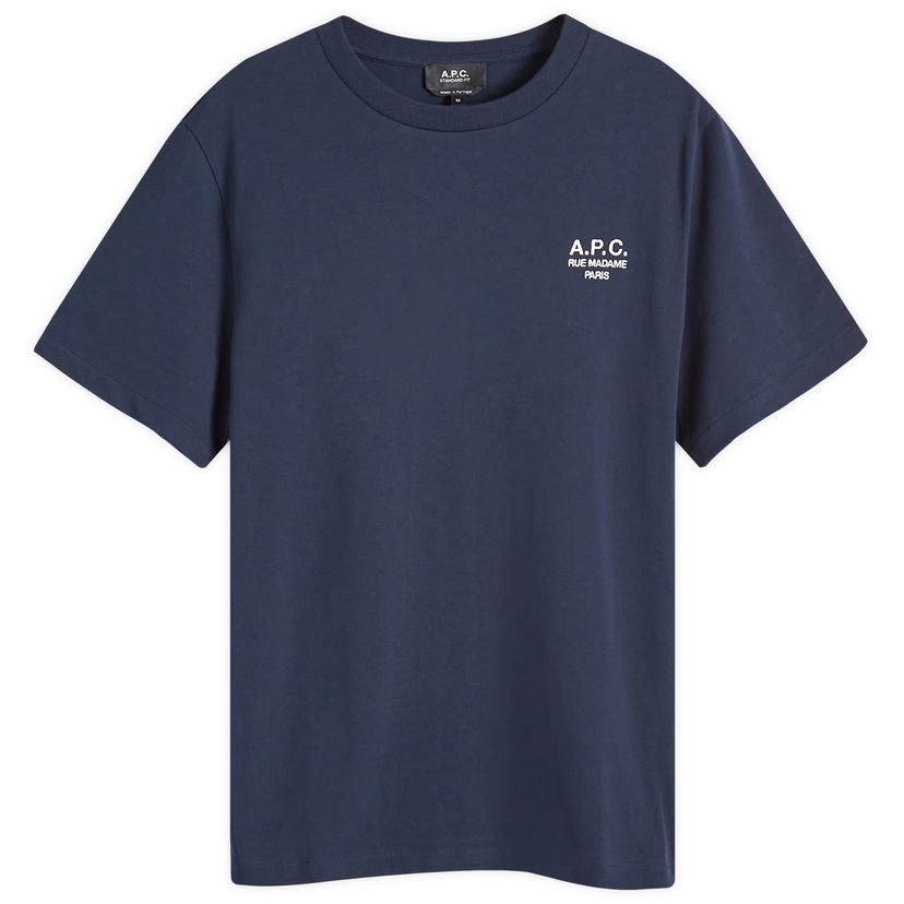 Majica A.P.C. Rue Madame Logo T-Shirt Mornarica | COHBU-M26388-TIQ