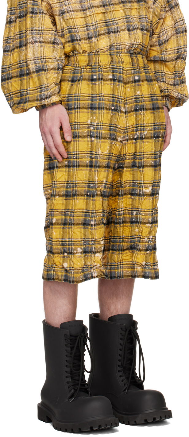 Kratke hlače We11done We11done Crinkled Check Shorts Rumena | WD-PT1-23-254-U-YE, 1