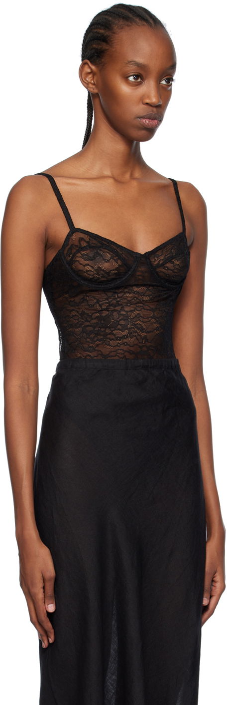 Bodi Anine Bing ANINE BING Via Lace Bodysuit Črna | A-10-9265-005, 1