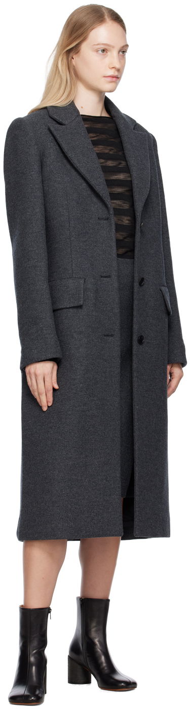 Plašči We11done We11done Single-Breasted Coat Siva | WD-CT3-23-065-W-DG, 3