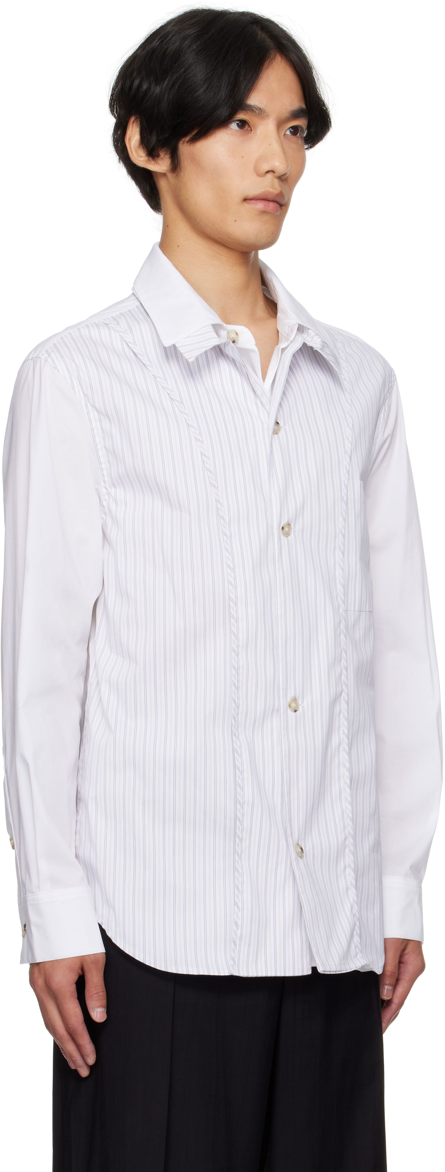 Srajce Andersson Bell Andersson Bell Open Collar Layered Shirt Bela | atb1341m, 1