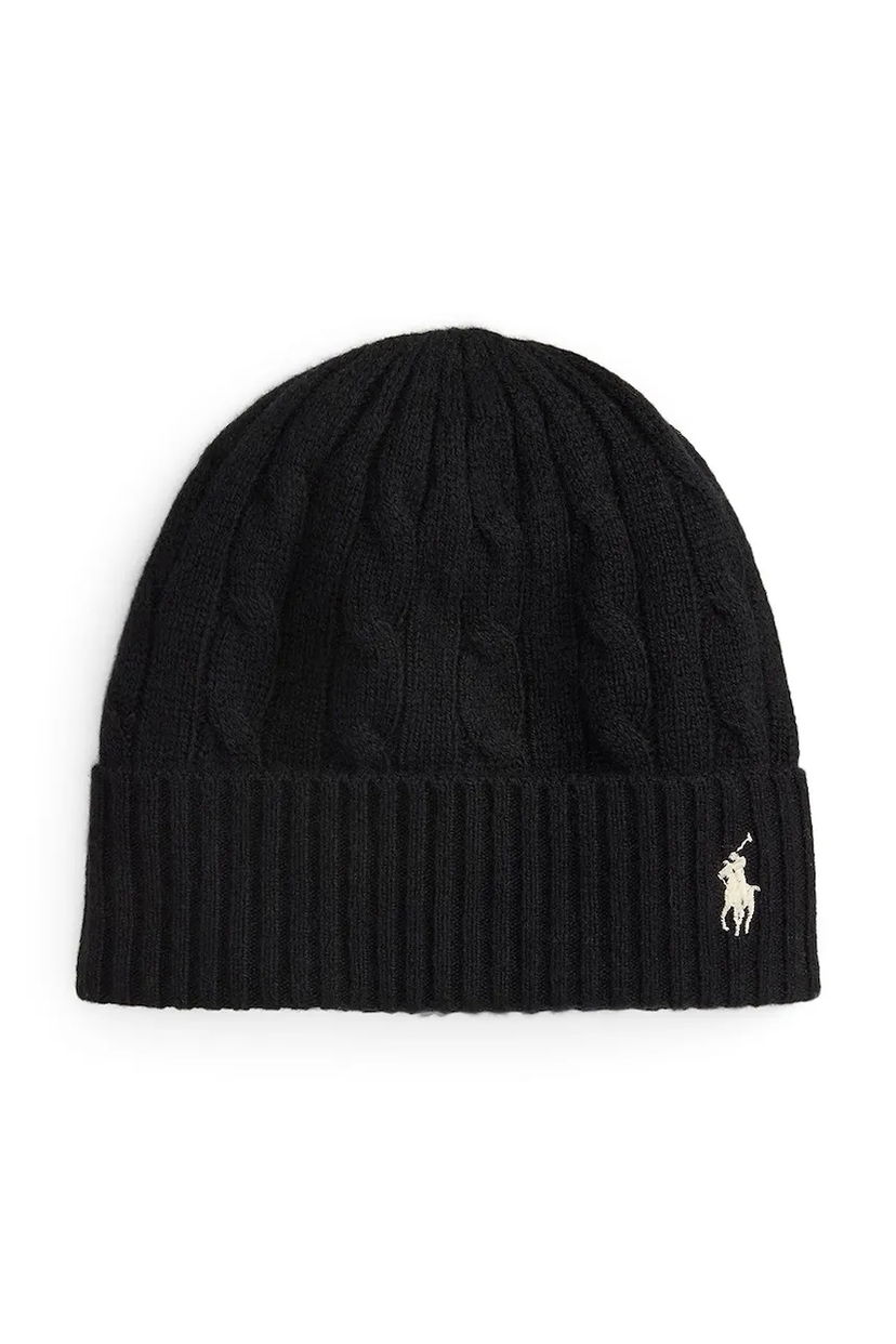 Beanie Polo by Ralph Lauren Polo Ralph Lauren Woolen Cable-Knit Beanie Črna | 455981442