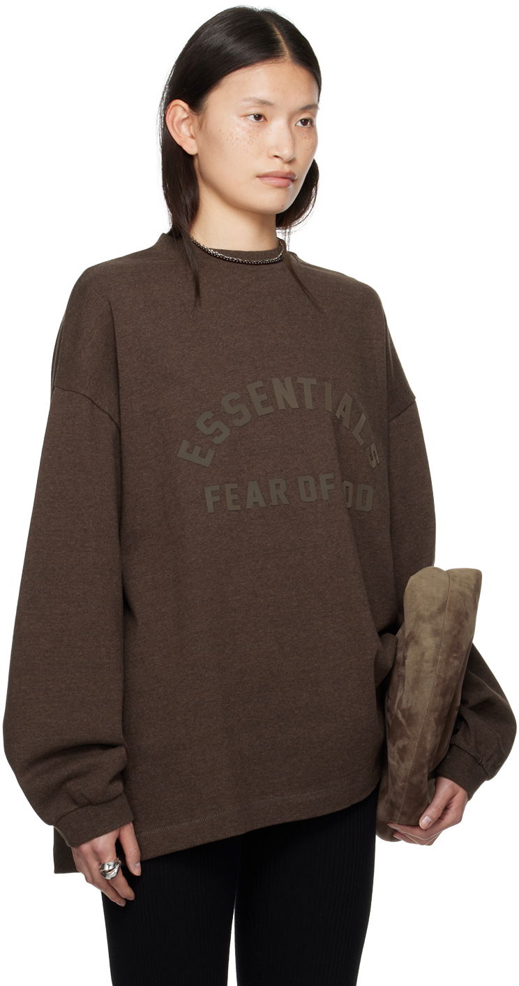 Majica Fear of God Core Collection Heavy L/S Tee Heather Wood Rjava | 125SU242012F, 1