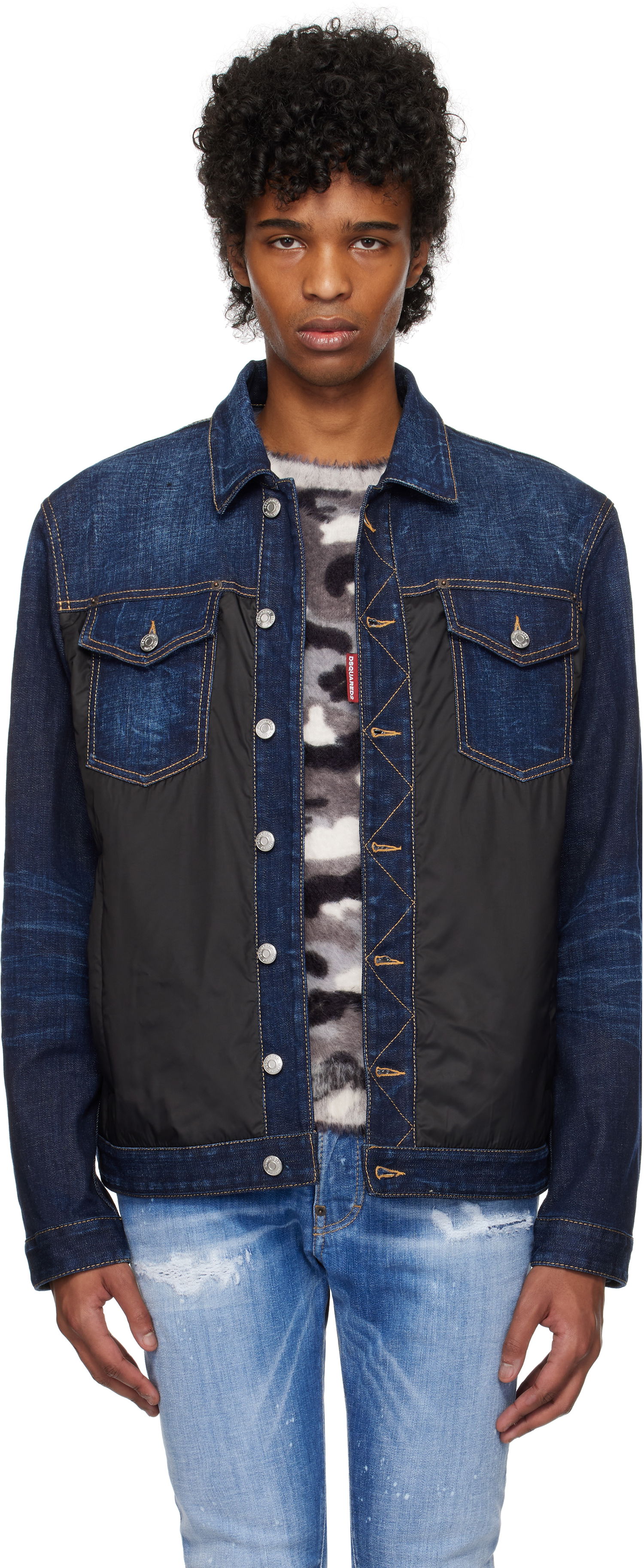 Jakna DSQUARED2 Dsquared2 Denim Puffer Jacket Modra | S74AM1576_S30664, 0