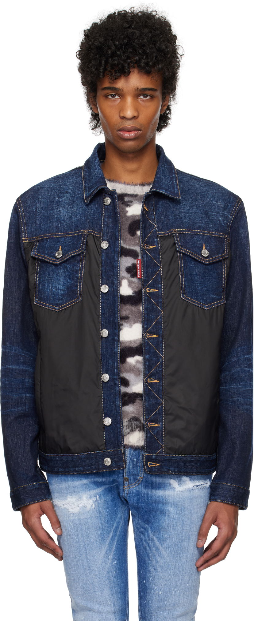Jakna DSQUARED2 Dsquared2 Denim Puffer Jacket Modra | S74AM1576_S30664