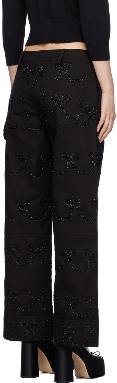 Hlače Simone Rocha Simone Rocha Patterned Wide-Leg Trousers Črna | 4101 1062, 2