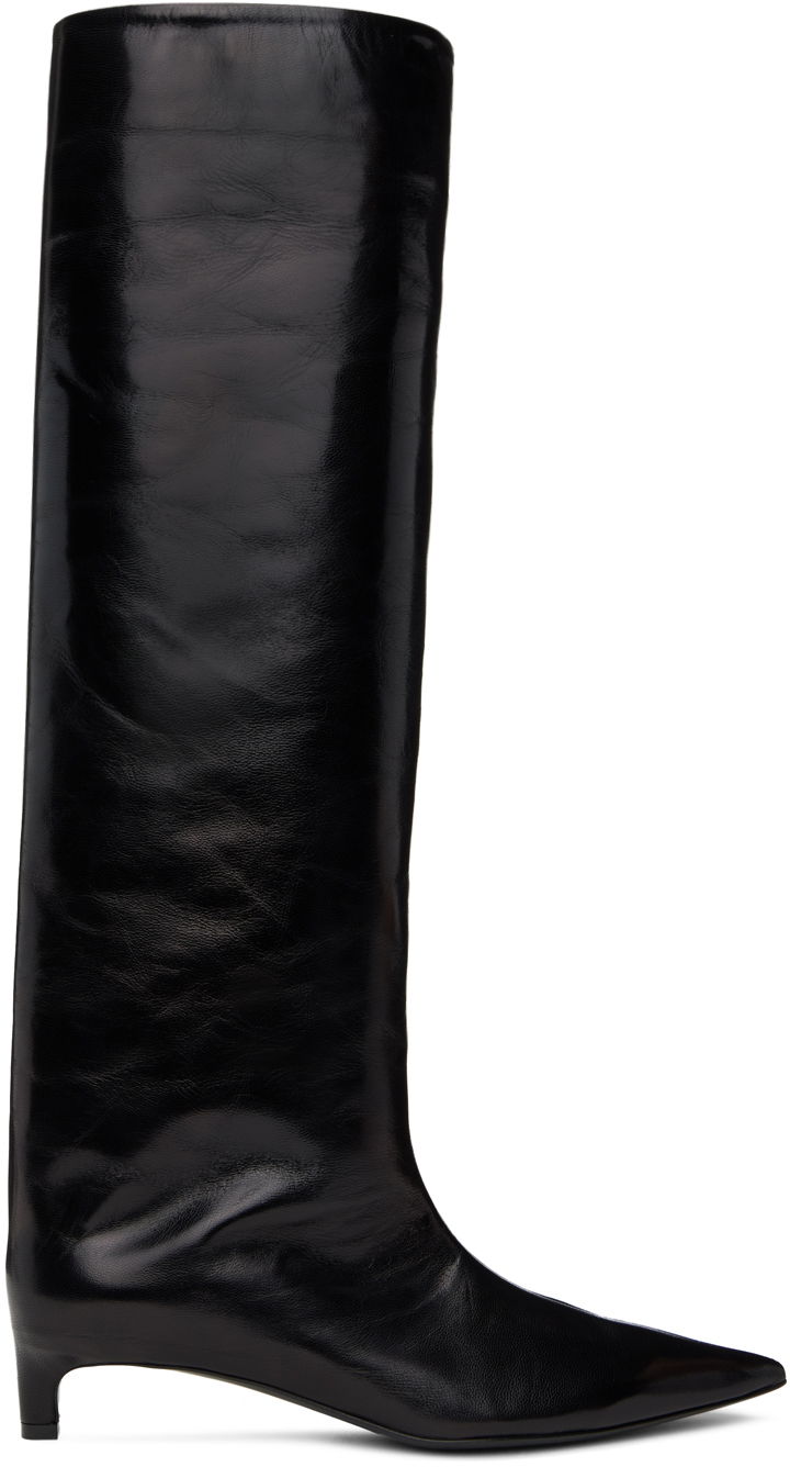 Superge in čevlji Jil Sander Black Pointed Toe Tall Boots Črna | J15WW0009_P2958, 0