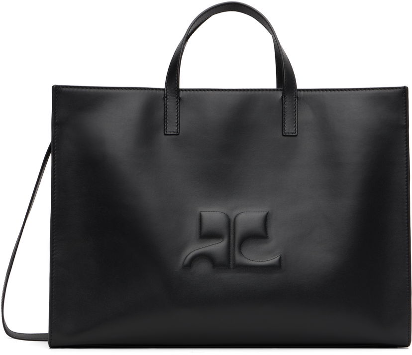 Tote bag Courrèges Courrèges Heritage AC Leather Tote Črna | 125GSA165CR0065