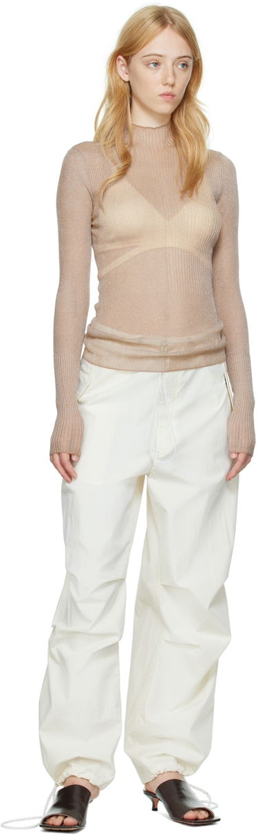 Pleteni pulover Dion Lee Dion Lee Ribbed Long Sleeve T-Shirt Bež | C7095P22, 3