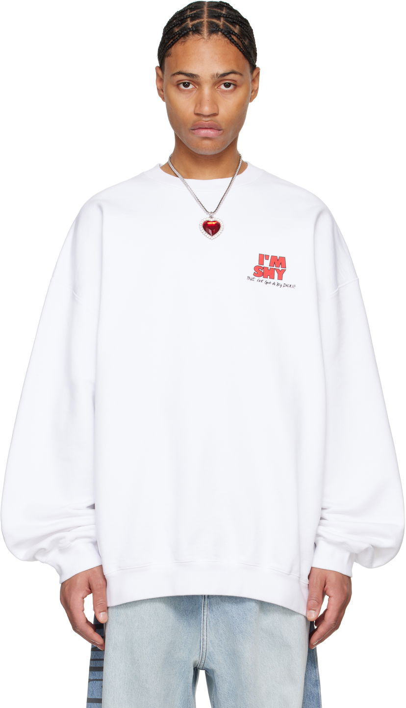 Pulover VETEMENTS 'I'm Shy' Oversized Sweatshirt Bela | UA66CW620W