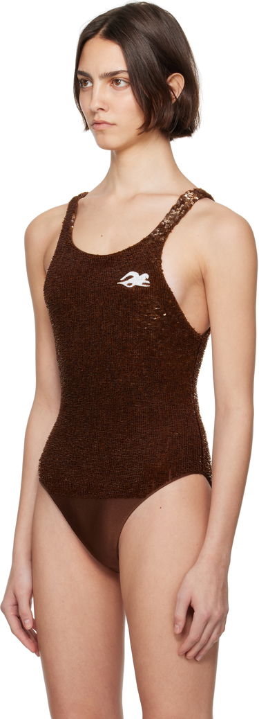 Bodi Tory Burch Tory Burch Embellished Bodysuit Rjava | 173630-206, 3