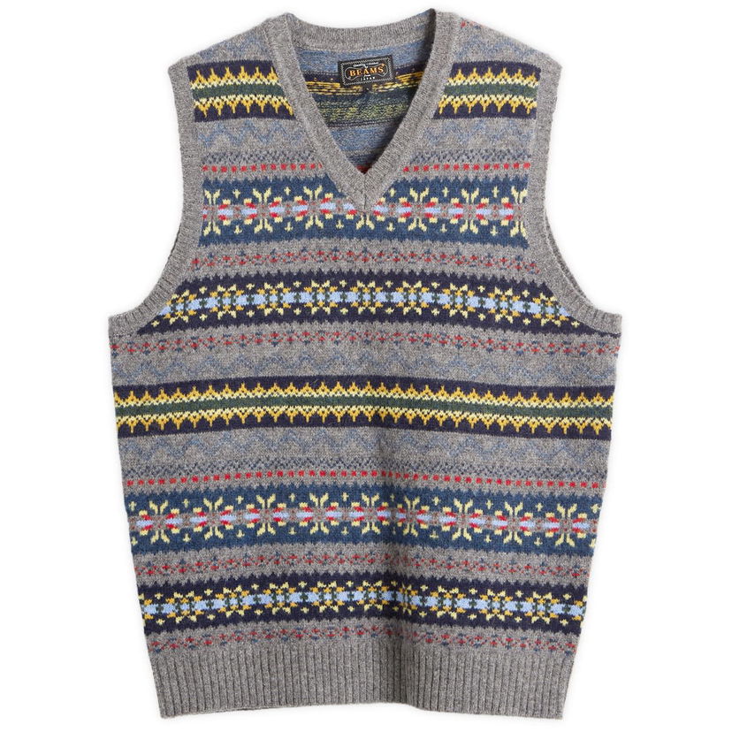 Telovnik BEAMS Fair Isle Knit Vest Večbarvna | 3805-0055-103-15