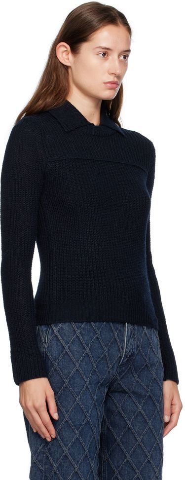 Pleteni pulover rag & bone Madix Knit Polo Top Modra | WAS24F023PB23, 1