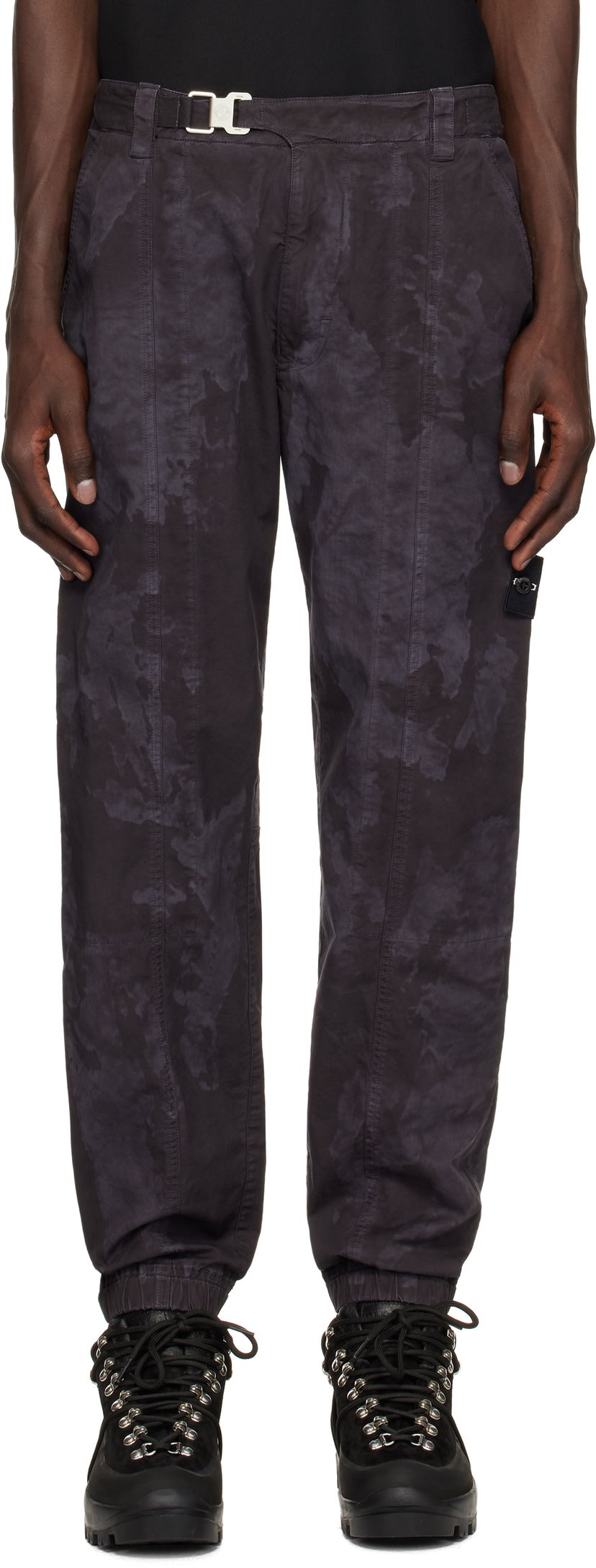 Cargo hlače Stone Island Stone Island Broken Twill 'OLD' Effect Cargo Pants Črna | K1S15 3100007 S0B78