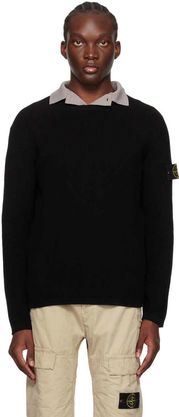 Pleteni pulover Stone Island Patch Sweater Črna | 8015514D8, 0