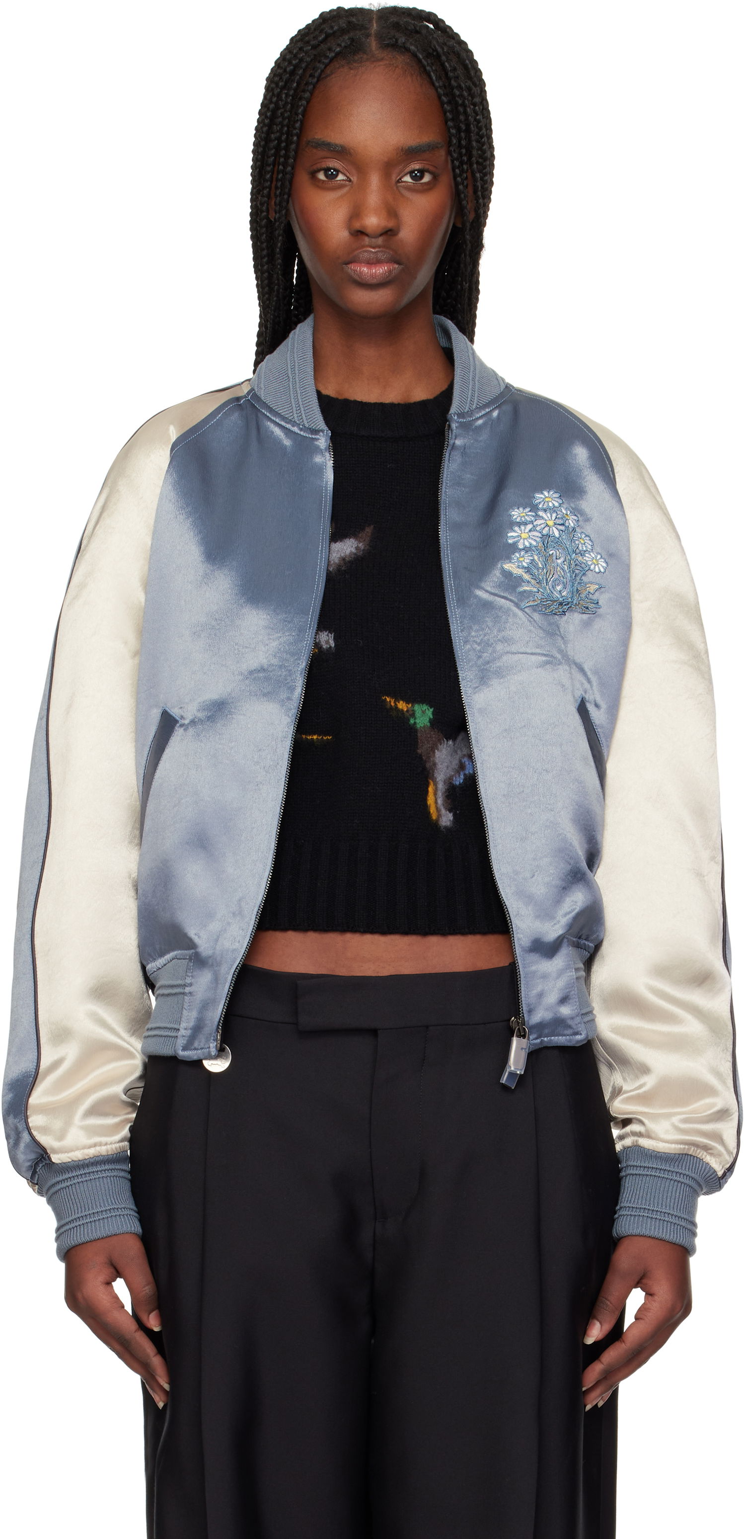 Bomber jakna Burberry Burberry EKD Satin Bomber Jacket Modra | 8101089, 0
