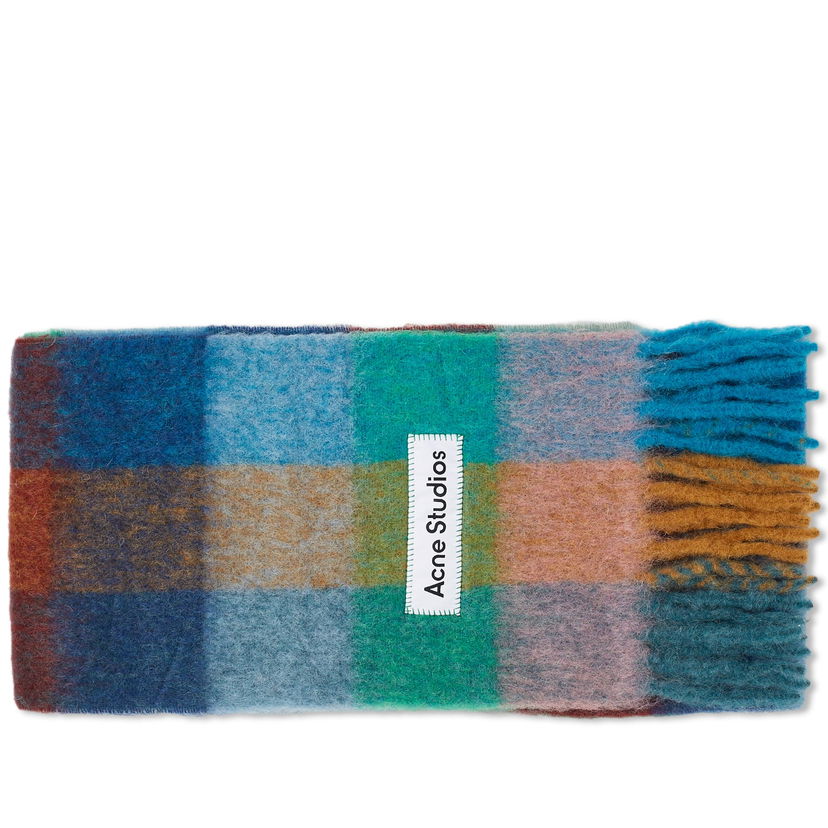 Šala Acne Studios Vally Check Scarf Modra | CA0084-DL4