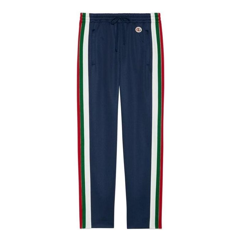 Trenirka Gucci Knitted Sweatpants With Logo Modra | 666495-XJDP4-4206