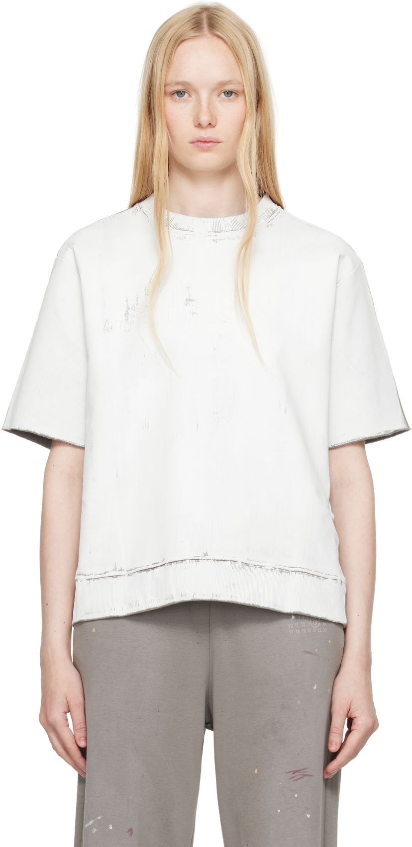 Majica Maison Margiela MM6 Maison Margiela Light Sweatshirt Bela | S62GU0137 M25013