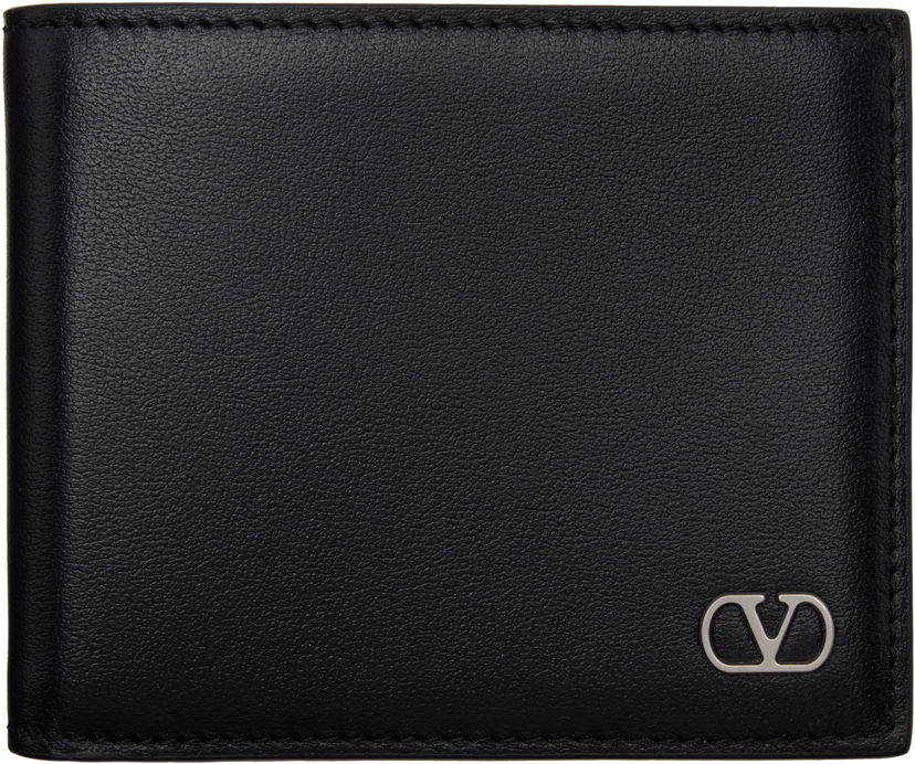 Denarnica Valentino Valentino Garavani VLogo Signature Grainy Calfskin Bifold Wallet Črna | 6Y2P0V08WVF