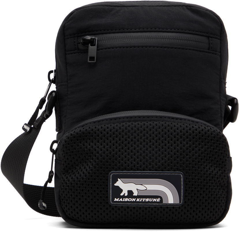 Torba za čez ramo MAISON KITSUNÉ Maison Kitsuné Flash Fox Crossbody Bag Črna | OM05174WQ4034