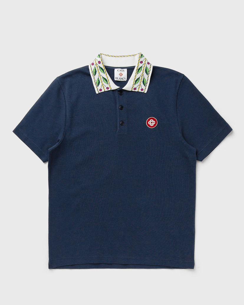 Polo majica Casablanca Laurel Pique Polo Shirt Mornarica | MPF25-JTP-243-02