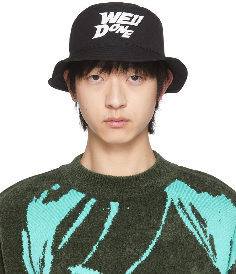 Klobuk We11done Logo Bucket Hat Črna | WD-AH1-22-407-U-BK