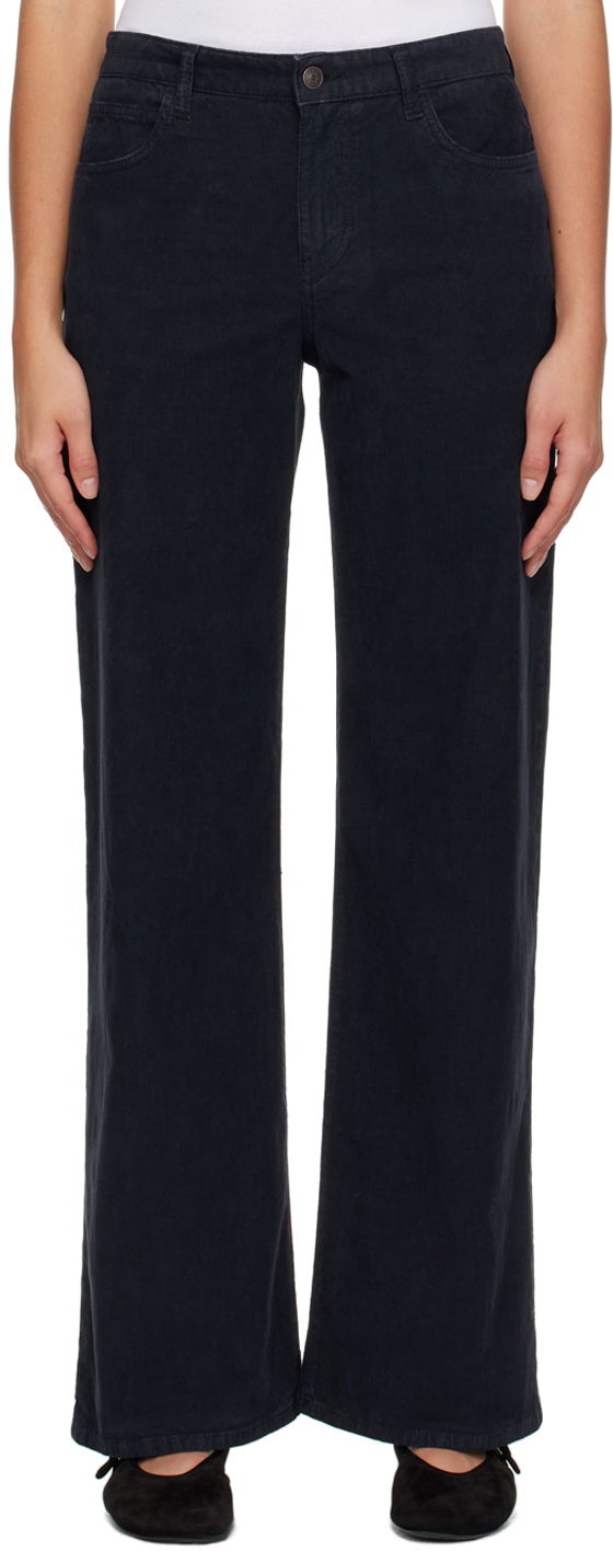 Hlače The Row Eglitta Navy Wide-Leg Trousers Modra | 6634-W2789