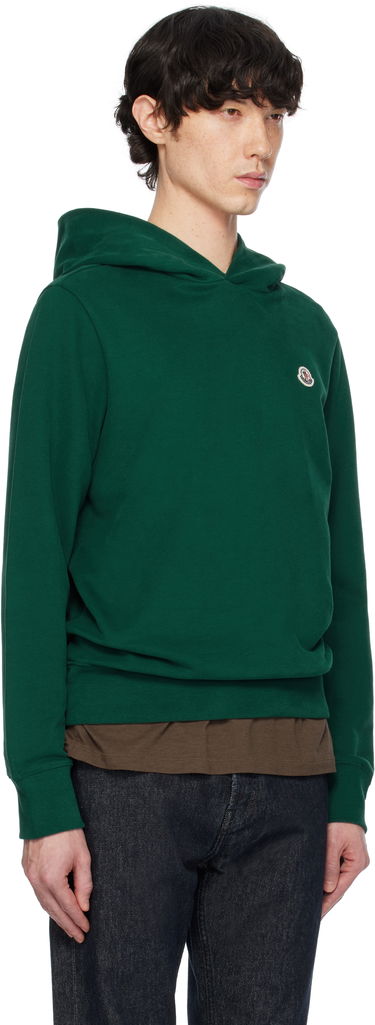 Pulover Moncler Moncler Cotton Logo Patch Hoodie Črna | K10918G0003589AUJ, 4