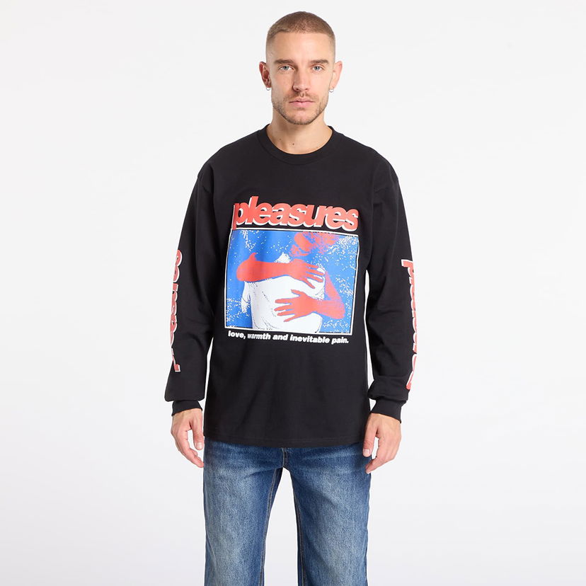 Majica Pleasures Pleasures Embrace Long Sleeve T-shirt Črna | P25F078- BLACK