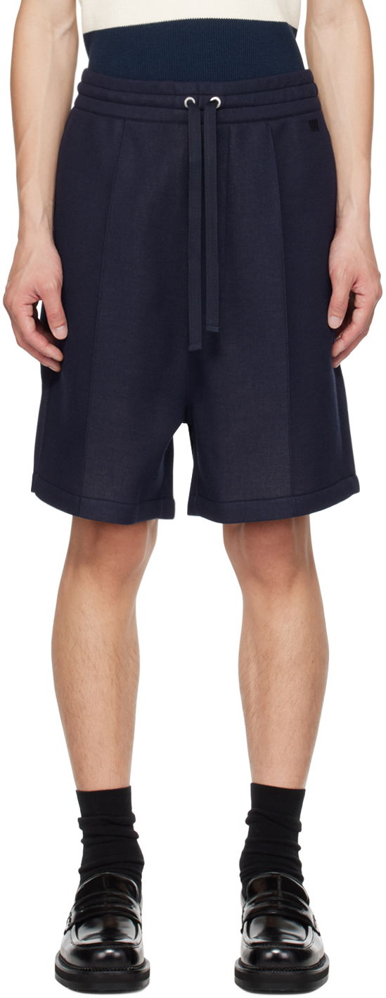 Kratke hlače AMI Pinched Seam Shorts Mornarica | HSO615.750, 0