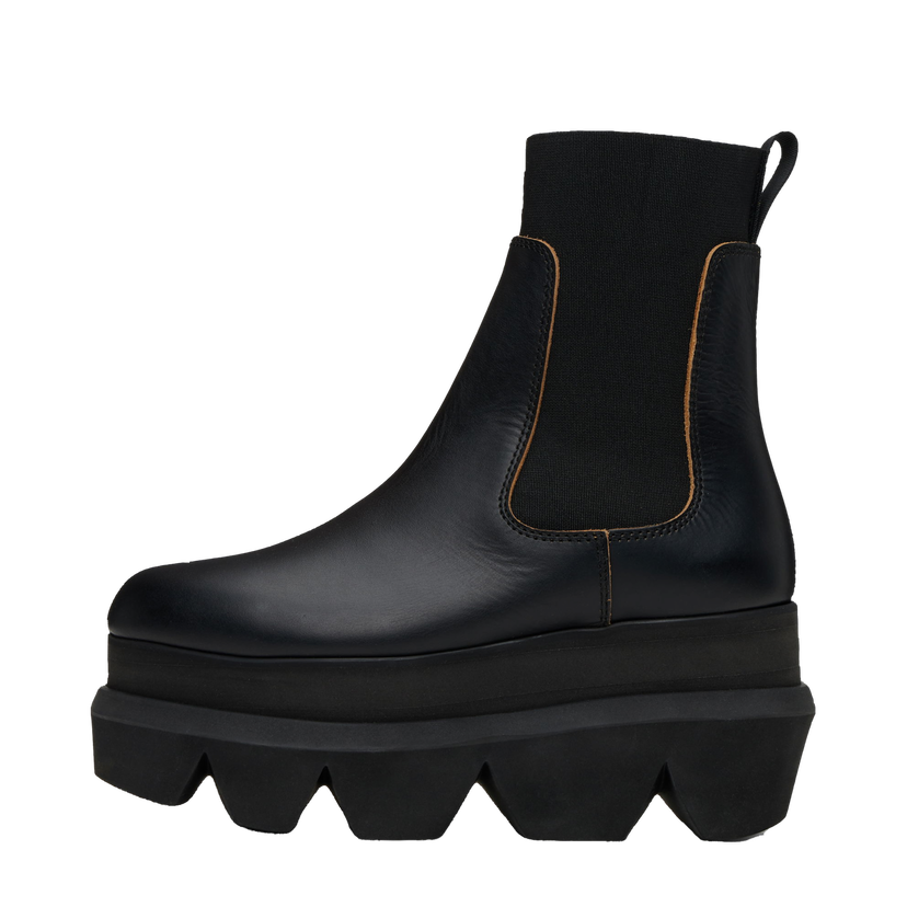Superge in čevlji sacai Leather Chelsea Boots Črna | SCW-257