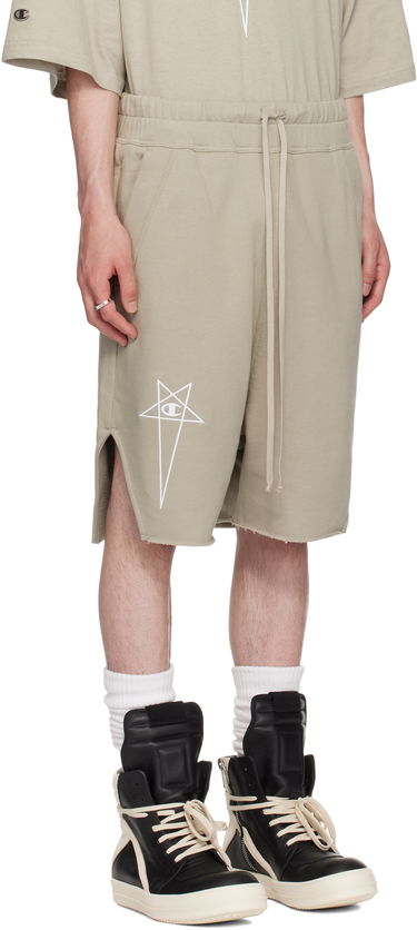 Kratke hlače Rick Owens Rick Owens Champion Edition Beveled Pods Shorts Bež | CM01E1688 CHFE FELPA, 1