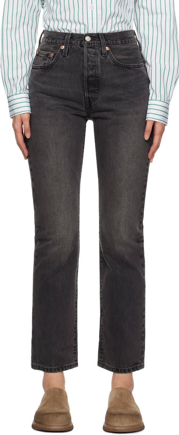 Hlače in kavbojke Levi's Black 501 Original Fit Jeans Črna | 12501-0452