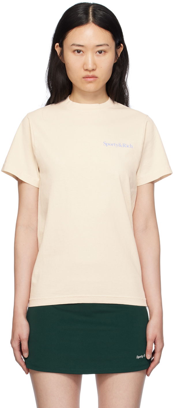 Majica Sporty & Rich 'Drink More Water' T-Shirt Bež | TSAW2372CR