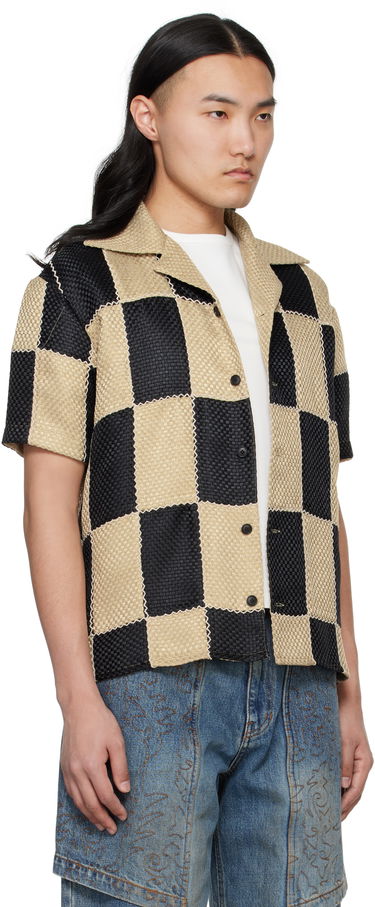 Srajce Andersson Bell Andersson Bell Patchwork Open Collar Shirt Bež | atb1233m, 1