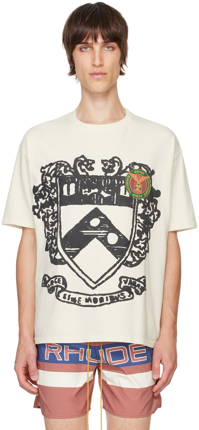 Majica Rhude Crest Graphic T-Shirt Bela | RHFW24TT20012