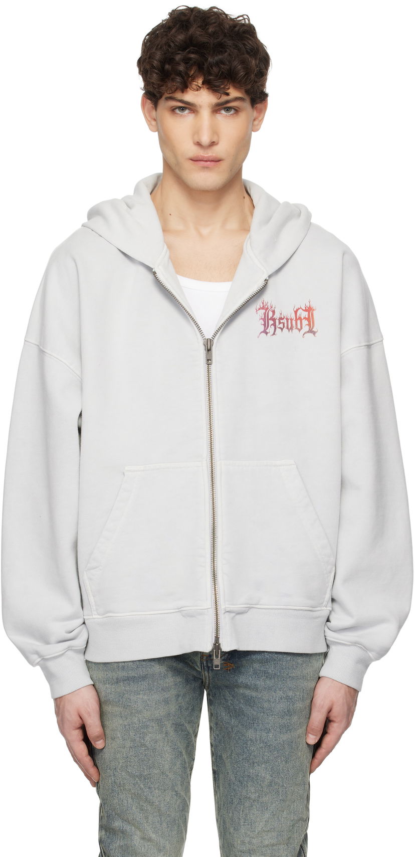 Pulover Ksubi Ksubi Fuego Ekcess Zip Hoodie Siva | MPS25FL007