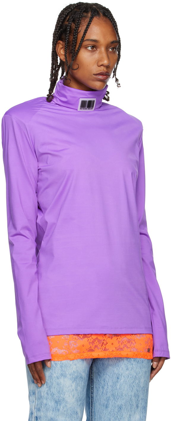 Pleteni pulover VETEMENTS VTMNTS Turtleneck Long Sleeve Top Lila | VL14TO300I, 1