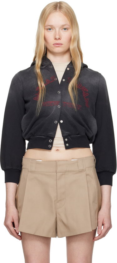 Pleteni pulover Alexander Wang Alexander Wang.t Shrunken Cotton Terry Cardigan Črna | 4CC2251554, 0