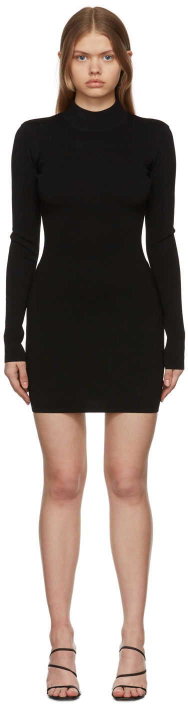 Obleke Nanushka Mock Neck Long Sleeve Mini Dress Črna | NW22RSDR01599